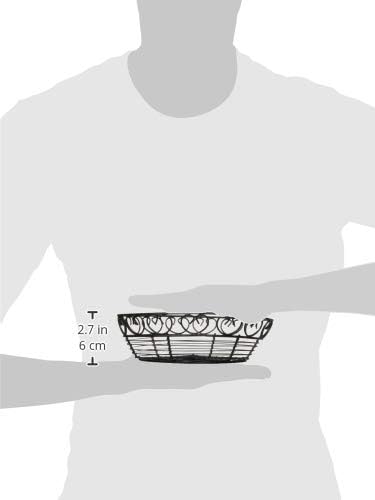 Winco WBKG-8R High Wire Fruit Basket, 8-Inch Round x 2.25-Inch, Black, Medium