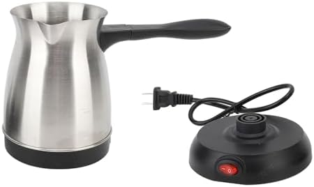 Turkish Coffee Pot, 0.6 L 600W Electric Turkish Coffee Maker, Stainless Steel, 5 to 6 Cup Capacity
