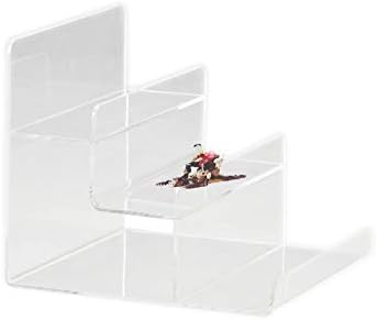 Clear Acrylic 3-Tier Display Stand - Riser Shelf for Amiibo Funko POP Figures, 3 Step Organizer