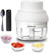 Electric Garlic Chopper Mini, 100ML/3.3FL OZ, Garlic Masher & Mincer with Peeler and Spoon, White