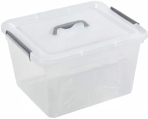 Jekiyo Clear Plastic Storage Bin – 12 Quart Latching Box with Lid, 1 Pack