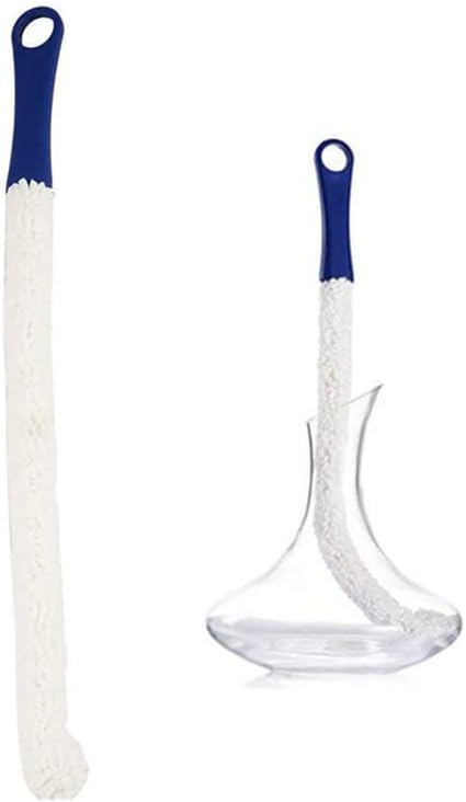 Wine Cleaning Brush, Flexible Long Bottle Cleaner for Decanters, Goblets, Glasses, Dark Blue