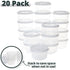 Greenco Small Food Storage Containers: 20 pcs Plastic Containers with Lids for Meal Prep, Kitchen Organization