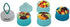 BariatricPal 4 Compartment Detachable Food & Powder Storage Containers, Stackable and Portion Controlled (Blue-Teal)