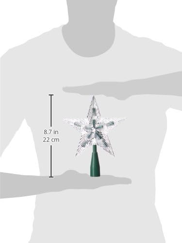 Kurt Adler 10-Light Star Treetop Set, 7-Inch, Clear