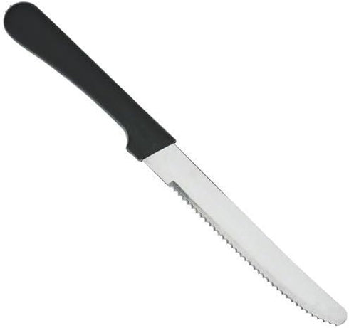 Round Tip Steak Knife with Plastic Handle - 5 Inch Blade - 12 per Case