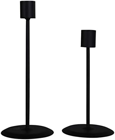 Black Metal Candlesticks Holder for Taper Candles - Romantic Candle Holders for Wedding Birthday Dinner