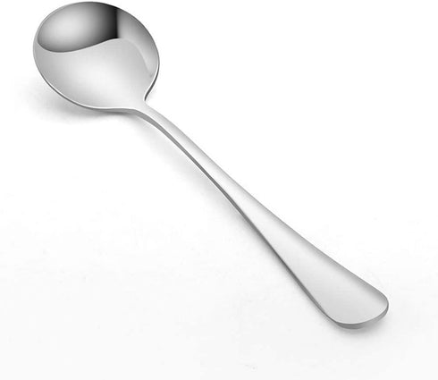 20 Piece Round Stainless Steel Soup Spoons, 6.7 Inch Bouillon Spoons