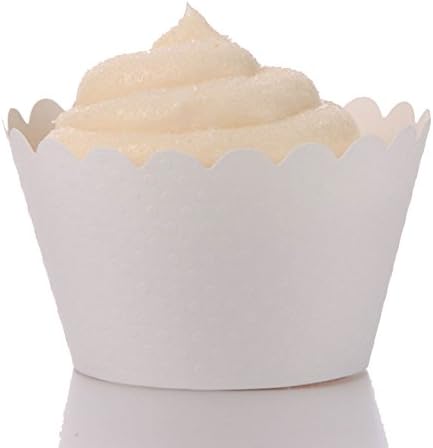 Dress My Cupcake Standard White Cupcake Wrappers, Set of 100