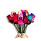 24 Small Bud Wooden Roses Bouquet - Assorted Colors