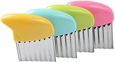 Crinkle-Cutter for Veggies-Salad, 2Pcs Stainless-Steel-Blade Wavy Chopper Knife