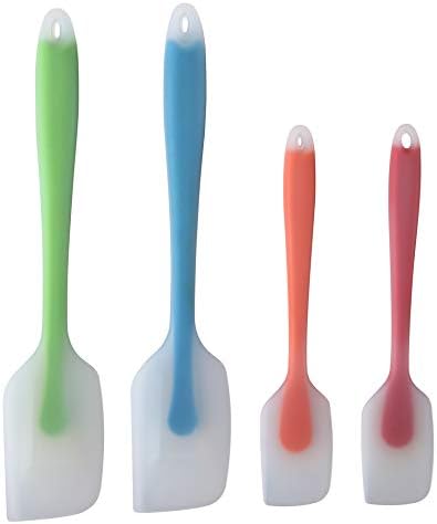 Silicone Spatula Set of 4 - Heat Resistant Flexible Kitchen Utensils with Stainless Steel Core, BPA Free, Dishwasher