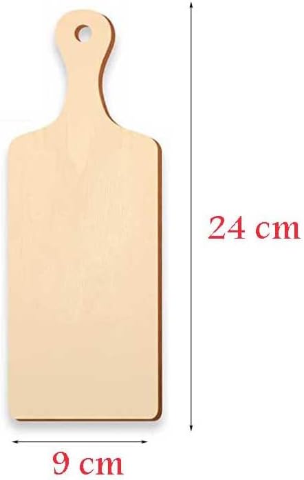 6 Pcs Mini Wood Cutting Board, Unfinished Paddle for DIY Kitchen Decor Crafts (9.4 x 3.5 Inch)
