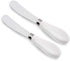 ONTUBE Butter Knife Set of 2, Stainless Steel Blade with Porcelain Handle, Big Circle Cheese Spreader Knives