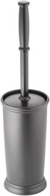 mDesign Toilet Bowl Brush and Holder - Covered Bathroom Scrubber in Modern Holder - Space Saving Deep Cleaning Brush -