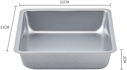 Flunyina 4 Inches Non-Stick Square Cake Pans | Set of 4 Carbon Steel Cake Molds for Home, Wedding, Birthday Party