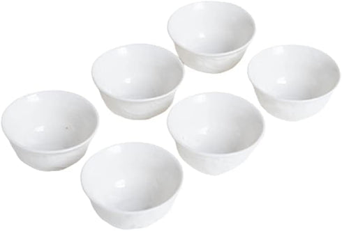 Handmake Ceramic Mini Kungfu Tea Cups Set of 6, White Porcelain Tiny Teacups with Chinese Embossed Dragon Style
