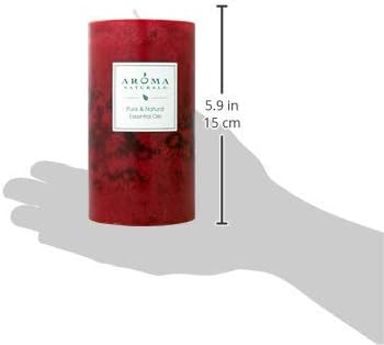 Aroma Naturals Holiday Orange, Clove and Cinnamon Essential Oil Scented Pillar Candle, 2.75 inch x 5 inch