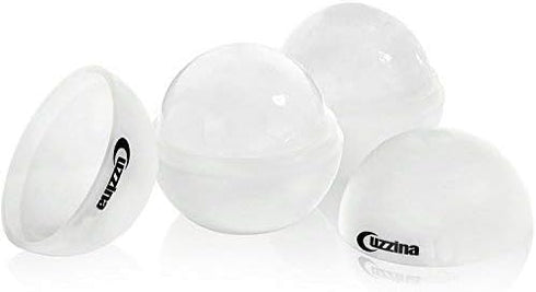 Silicone Ice Molds Set of 2, Circle Ice Cube Molds for Large Round Ice Balls, Includes Extra Cocktail Recipes