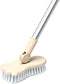 LandHope Long Handled Scrub Brush, Rotatable Brush Head for Bathroom, Kitchen, and Tile Cleaning (Beige)