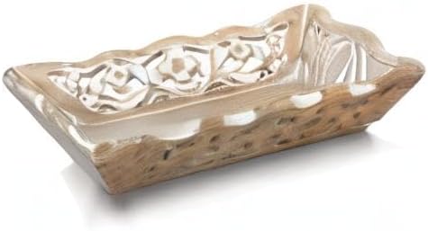 12 9 Inches Gorgeous Birthday Housewarming Gift Ideas Handmade Decorative Designer Wood Serving Tray with Handles
