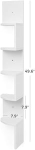 5-Tier VASAGLE Corner Shelf Wall Mount, Floating Corner Bookshelf, Plant Shelf for Bedroom, Living Room, Bathroom, Home