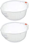 Japanese Rice Washing Bowl with Side and Bottom Drainers, Clear Limited Edition (Pack of 2)