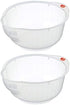 Japanese Rice Washing Bowl with Side and Bottom Drainers, Clear Limited Edition (Pack of 2)