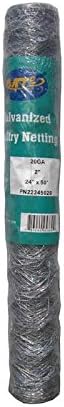 Galvanized Hexagonal Poultry Netting Chicken Wire 24" x50' x 2" Mesh 20GA