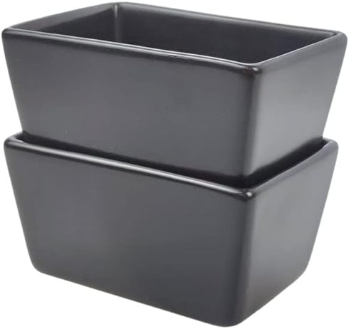 Sizikato Matte Black Porcelain Sugar Packet Holder, 5 Oz Tea Bag Bowl