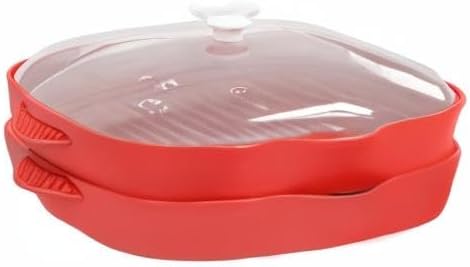 NICO SEE WONDER 2Pcs Microwave Easy Bacon Maker, Microwavable Grill Tray, Bacon's Cooker with Splatter Lid, Make Crispy