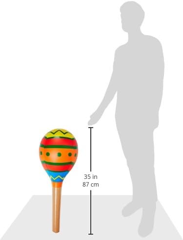 30" Beistle Large Inflatable Maraca Decoration - Blow Up Accessories For Mexican Theme Cinco De Mayo Fiesta Party