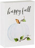 Collins Mini Sign "Happy Fall" with Pumpkin - Decorative Wooden Block Sign for Desk or Shelf Display