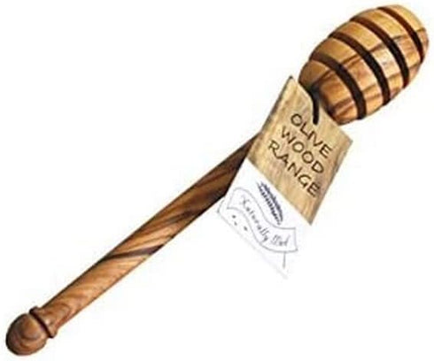 Naturally Med Olive Wood Honey Dipper, Spoon, Server, Stick