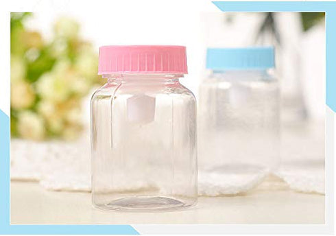 3.5 Inches Baby Bottle Shower Favor, Mini Plastic Candy Bottle, Baby Shower Supplies (2 Dozens, Pink)