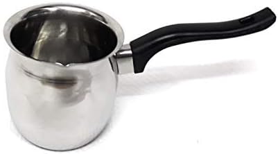 Milk Or Butter Beverage Warmer Pot, Turkish - Arabic Coffee Pot with Black Handle, 24 oz - 3/4 Quart
