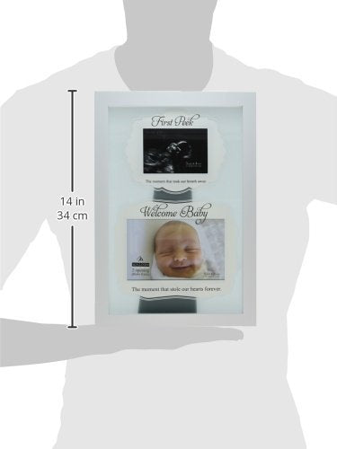 Malden International Designs First Peek Floater Picture Frame, 2 Options, 2-4x6, White