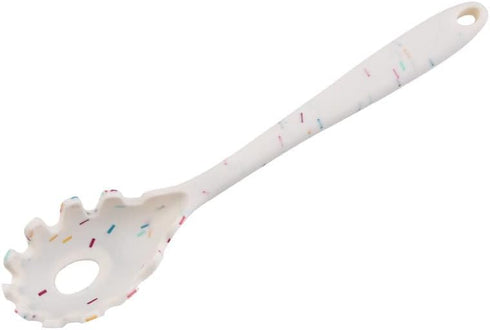Silicone Pasta Fork (11.5"), High Heat Resistant to 480°F, Hygienic One Piece Design, Spaghetti Strainer