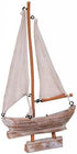 Sailboat Wooden Small Nautical Sail Boat Decor Coastal Beach Themed Ornaments for Home Bathroom Room Bedroom (B)
