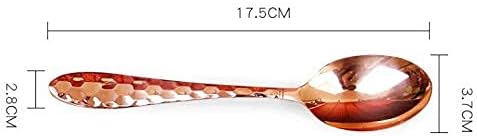 Thick Pure Copper Bowl Chopsticks Spoon Copper Tableware Kitchen Supplies Hotel Supplies Soup Spoon Western Food Spoon (Spoon 17.5cm)