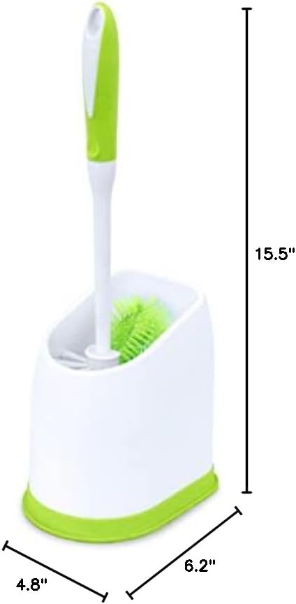 Pine-Sol Toilet Bowl Cleaner Brush with Holder, Heavy Duty Wand, Non-Slip Handle, Bathroom Supplies, Yellow