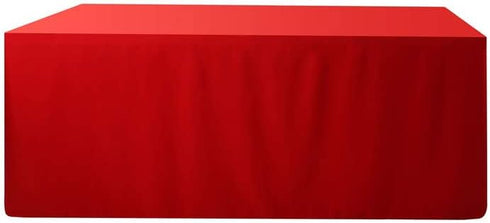 BEEKAY 1 4 3 48" Inch 30" Inch Pc Feet Red Fitted Open Back Rectangular Sided Table Cloth X Polyester Washable Fabric