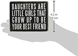 Primitives by Kathy 21515 Floral-Trimmed Box Sign, 5 x 4-Inches, Daughters are