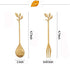 AnSaw 10-Pc Mini Spoons & Forks Set, 4.7" Stainless Steel, Leaf Handle for Coffee, Tea, Appetizers, Parties