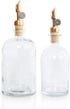 Rail19 13oz Clear Glass Mouthwash Dispenser with Metal Pour Spout | Cooking Oil and Vinegar Dispenser - Perfect for the
