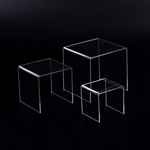 Super Z Outlet Clear Acrylic Riser Set - 3 Pieces (3-Inch, 4-Inch, 5-Inch)