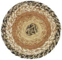 VHC Brands Kettle Grove Primitive Textured Jute Striped Round Kitchen Table Trivet, 8"