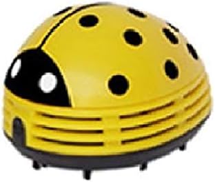 Mini Portable Handheld Cordless Tabletop Crumb Sweeper Desktop Dust Vacuum Cleaner Ladybug Dust Sweeper(Yellow) by Aliotech