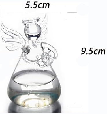 Brccee AC Angel Hanging Glass Flower Vase, Hydroponic Plant Flower Vase for Office (S)