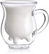 Double Wall Glass Cup, Creative Cute Calf Insulated Mugs, Thermo Coffee Milk Cups, 230ML/7.7oz